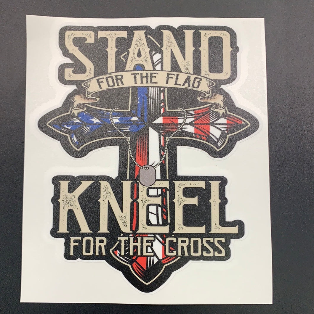 Stand for the flag kneel for the cross vinyl decal #983